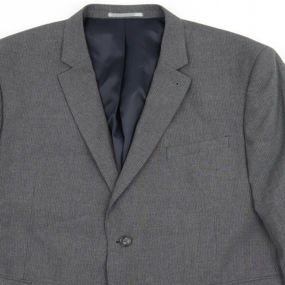 Mens UK Size XL Cedar Wood State Regular Grey Suit Jacket