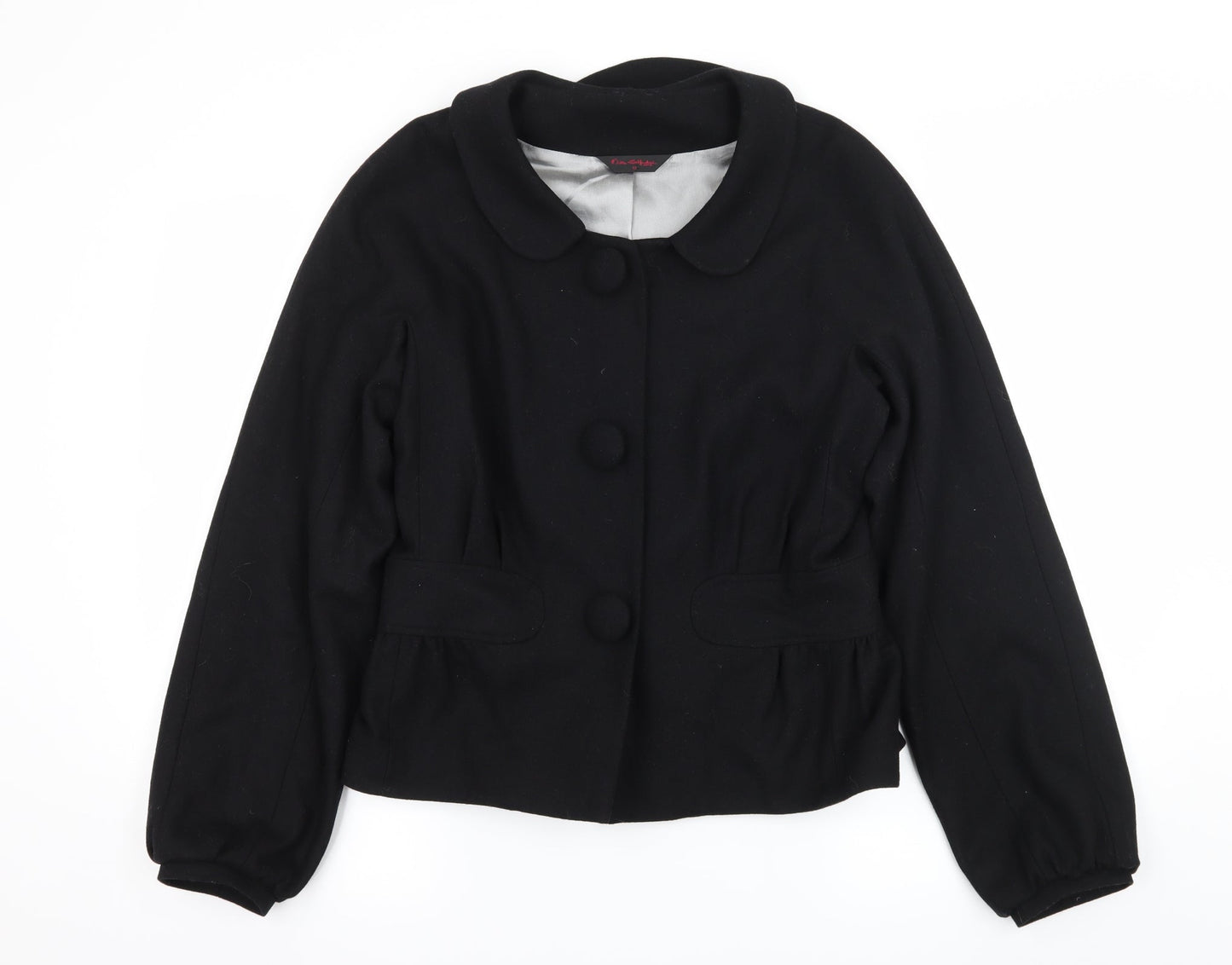 Womens UK Size 12 Miss Selfridge Black Pea Coat