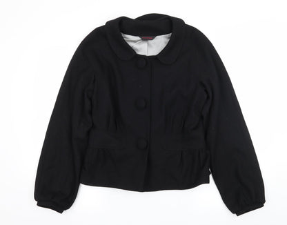 Womens UK Size 12 Miss Selfridge Black Pea Coat
