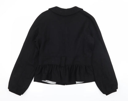 Womens UK Size 12 Miss Selfridge Black Pea Coat