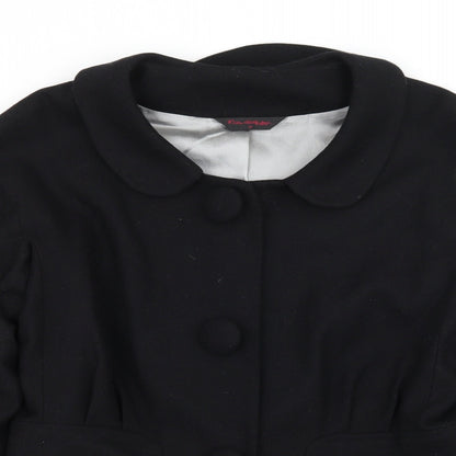 Womens UK Size 12 Miss Selfridge Black Pea Coat