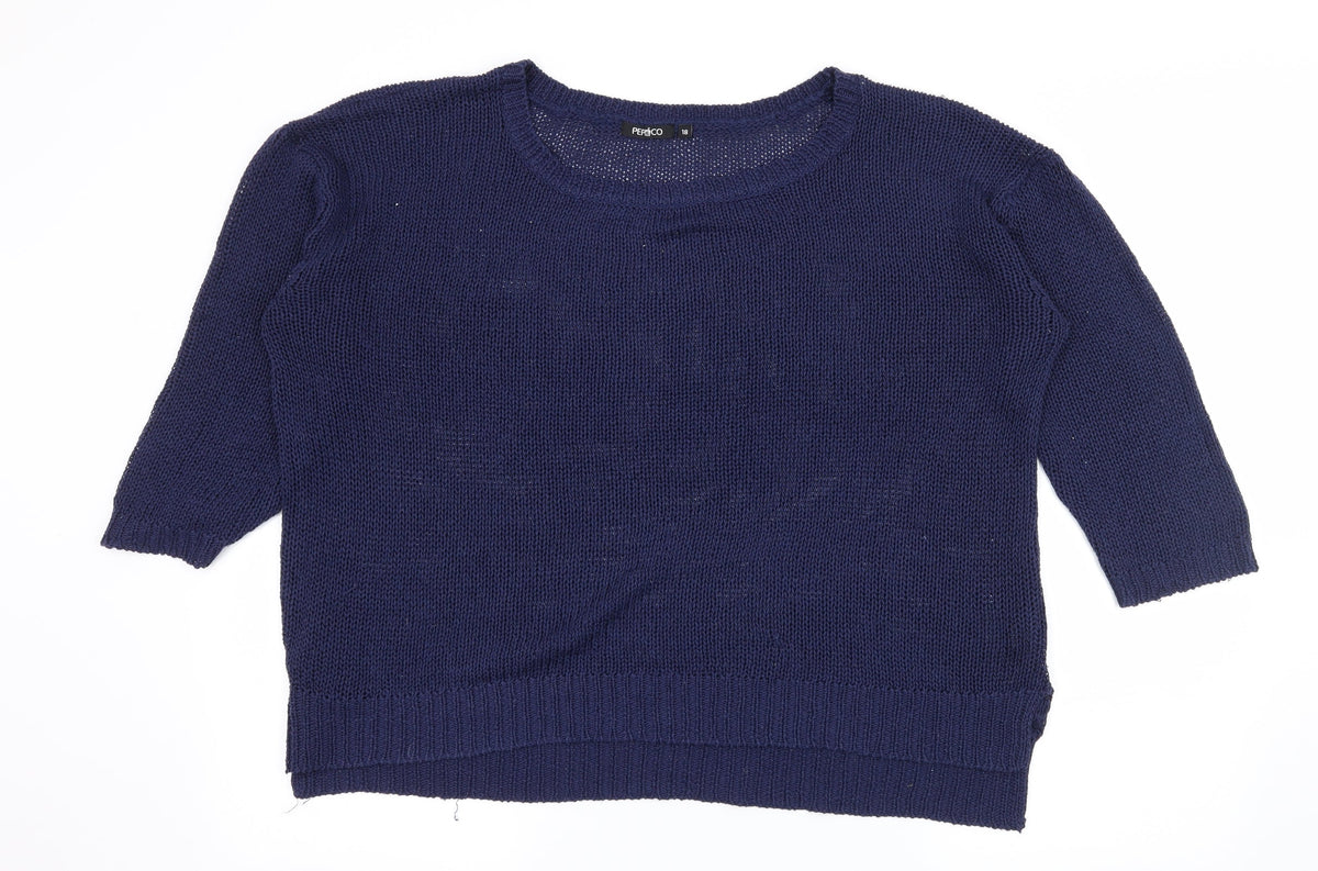 Pep&Co Womens Blue  Knit Pullover Jumper Size 18