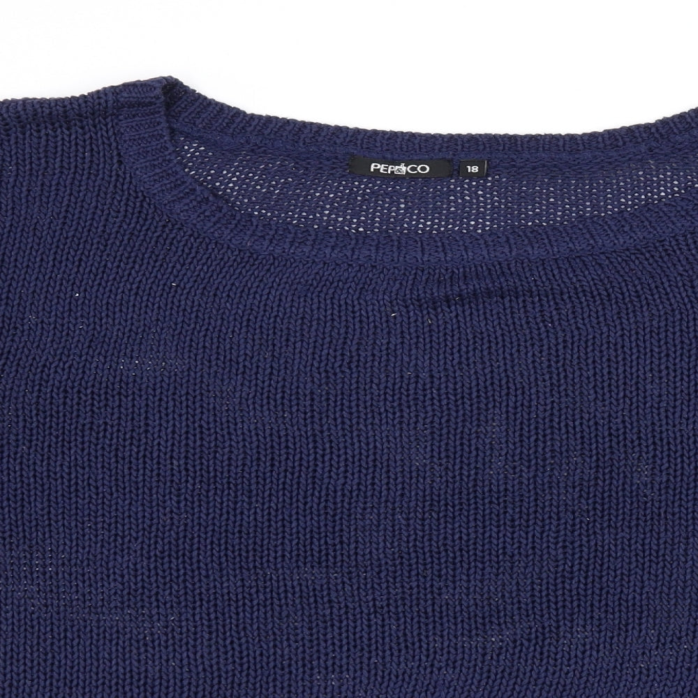 Pep&Co Womens Blue  Knit Pullover Jumper Size 18