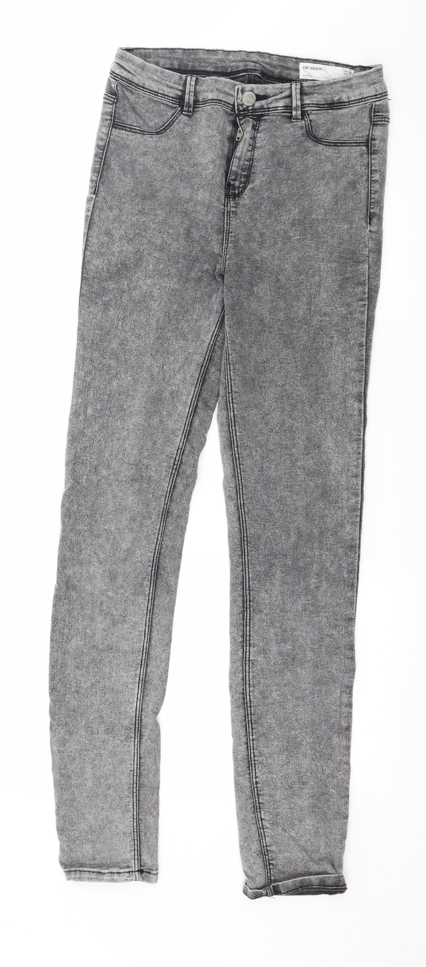 Zara Womens Grey  Denim Skinny Jeans Size 8 L29 in
