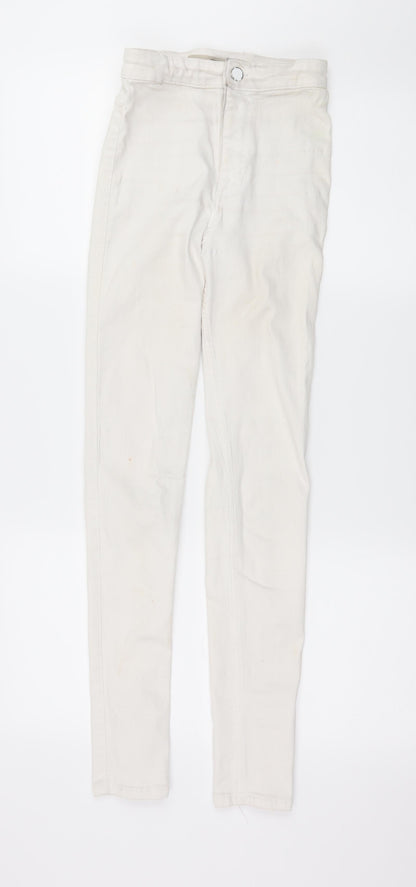 Topshop Womens Ivory  Denim Skinny Jeans Size 26 in L28 in