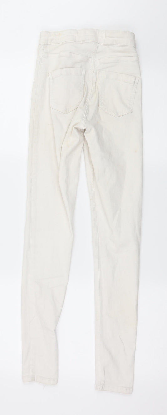 Topshop Womens Ivory  Denim Skinny Jeans Size 26 in L28 in