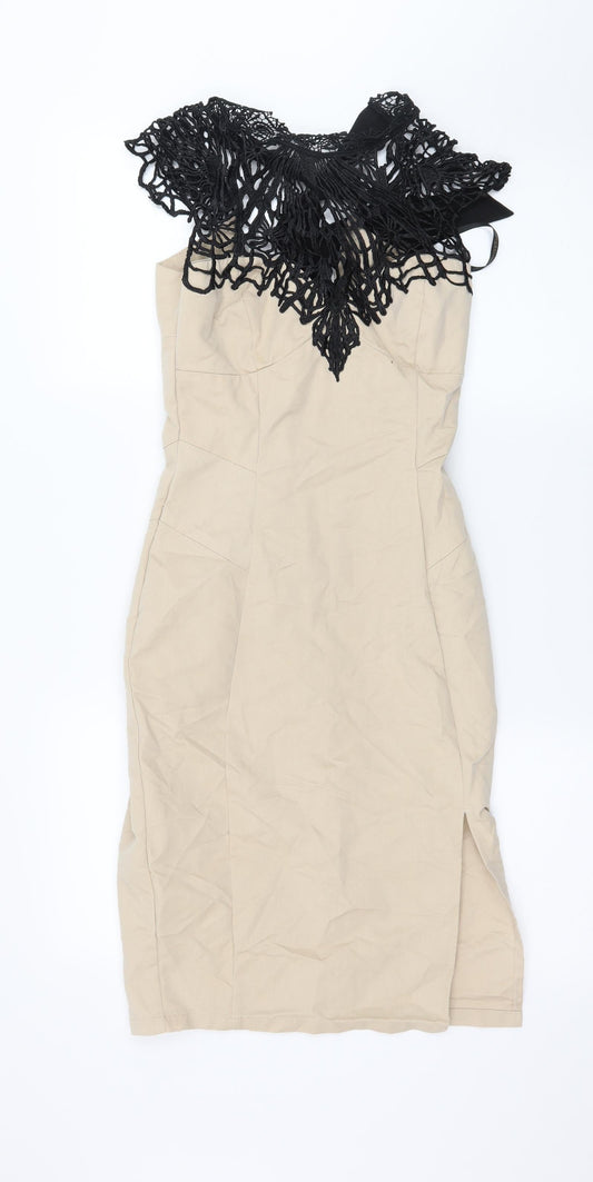 Lipsy Womens Beige   A-Line  Size 6