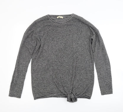 Papaya Womens Grey Striped Knit Pullover Jumper Size 10