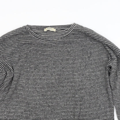 Papaya Womens Grey Striped Knit Pullover Jumper Size 10