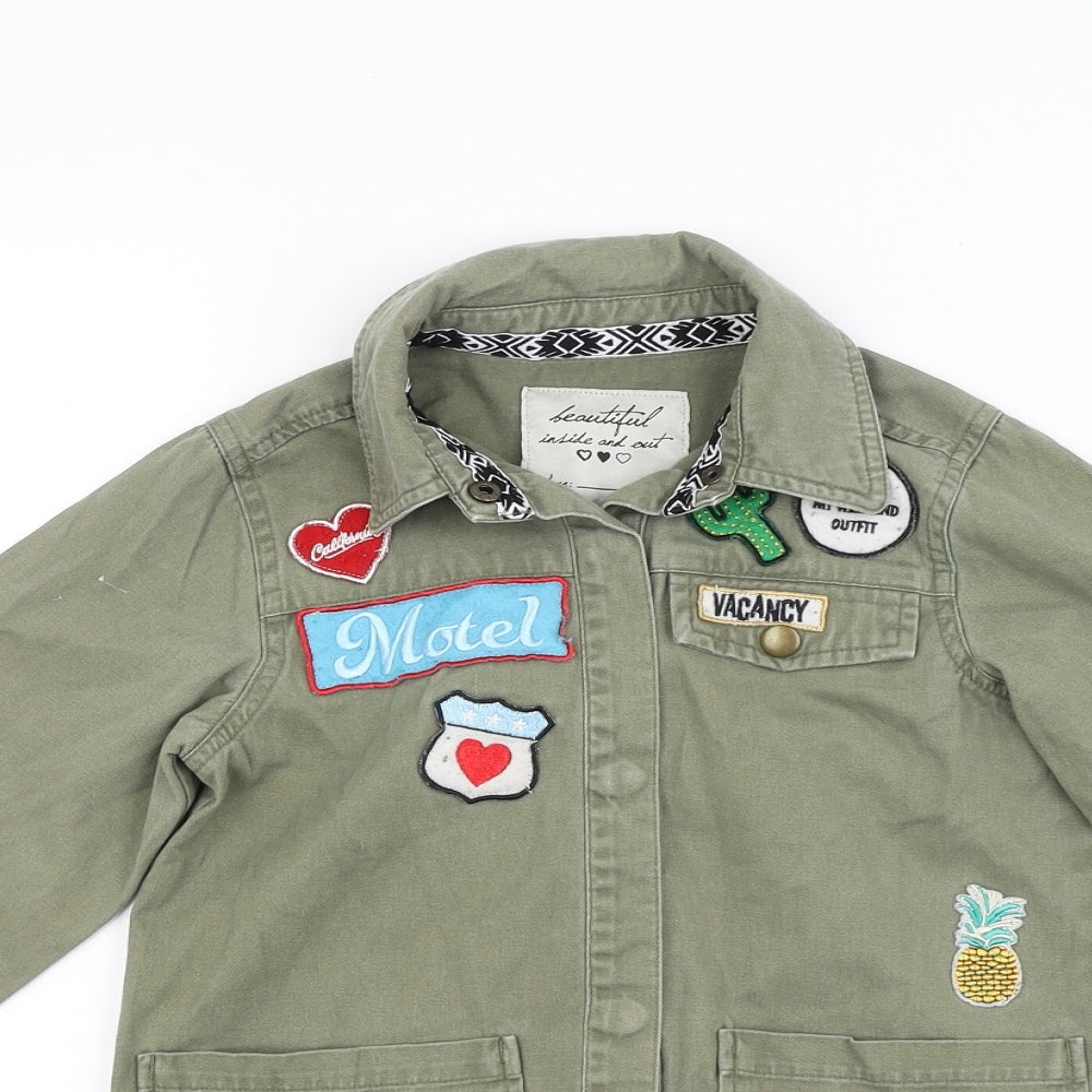 Matalan Girls Green  Denim Jacket Coat Size M