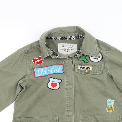 Matalan Girls Green  Denim Jacket Coat Size M