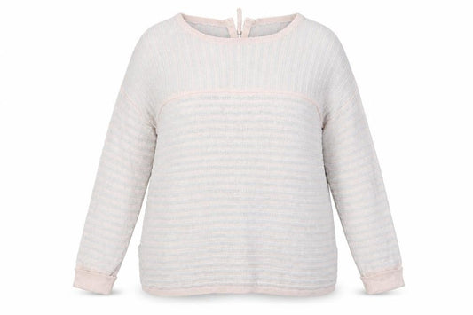 Wrap Womens Beige Striped Knit Pullover Jumper Size 12