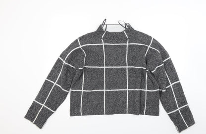 Atmosphere Womens Grey Check  Pullover Jumper Size L
