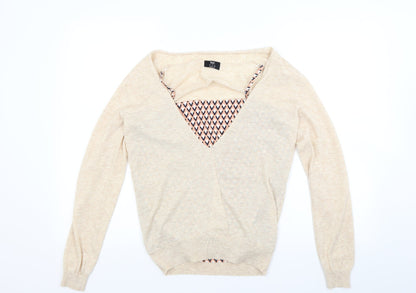 F&F Womens Beige  Knit Pullover Jumper Size 6