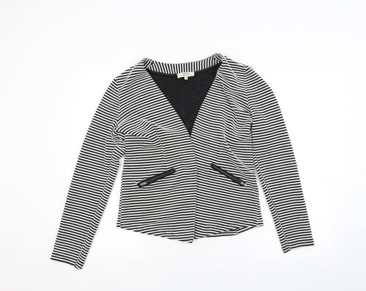 Papaya Womens White Striped  Jacket Coat Size 12