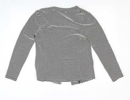 Papaya Womens White Striped  Jacket Coat Size 12