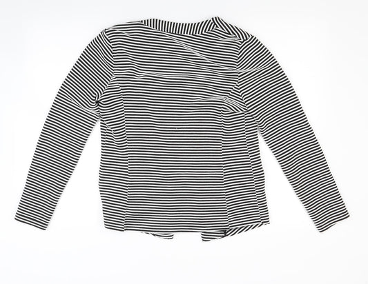 Papaya Womens White Striped  Jacket Coat Size 12