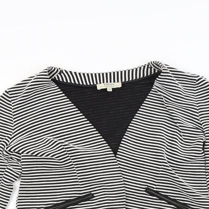 Papaya Womens White Striped  Jacket Coat Size 12