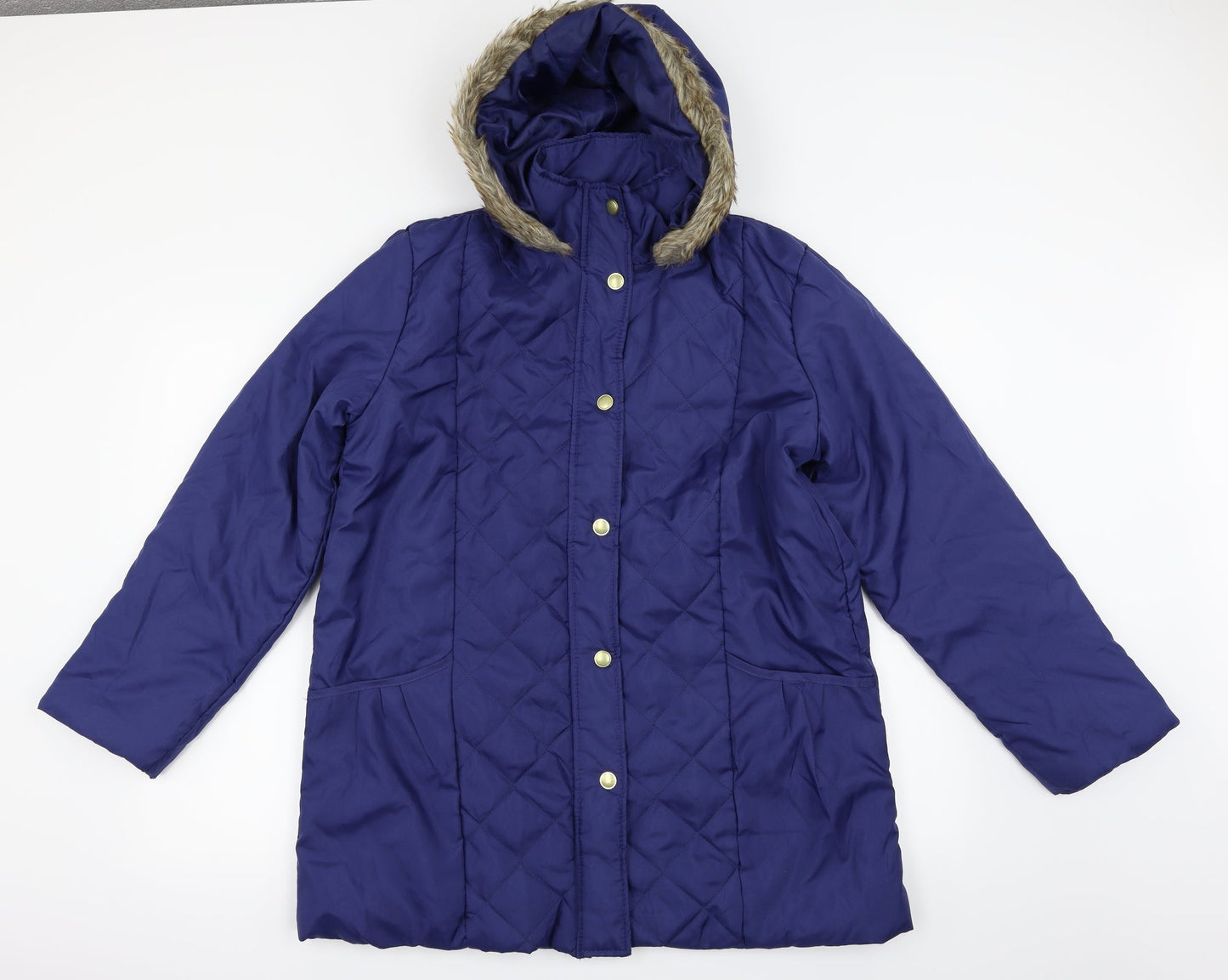 Womens UK Size S Anne De Lancay Blue Parka Coat