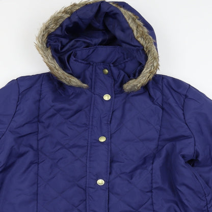 Womens UK Size S Anne De Lancay Blue Parka Coat