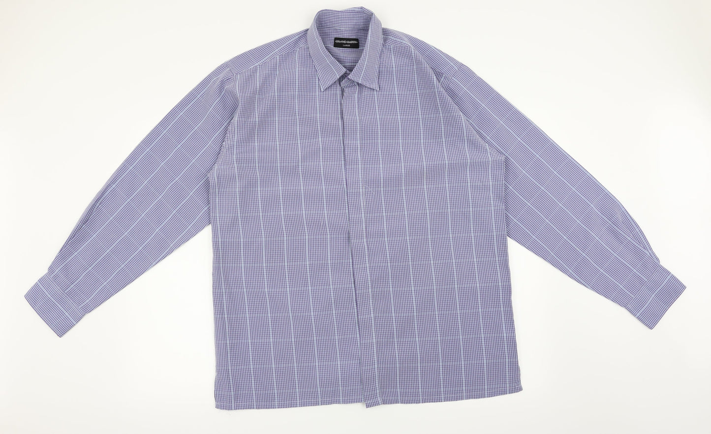 Mens UK Size L Island Earth Blue  Button-Up Long Sleeve Casual Shirt