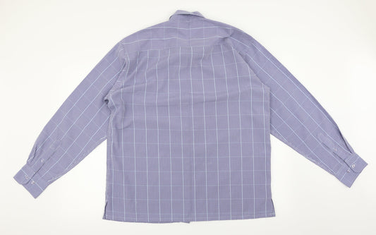 Mens UK Size L Island Earth Blue  Button-Up Long Sleeve Casual Shirt