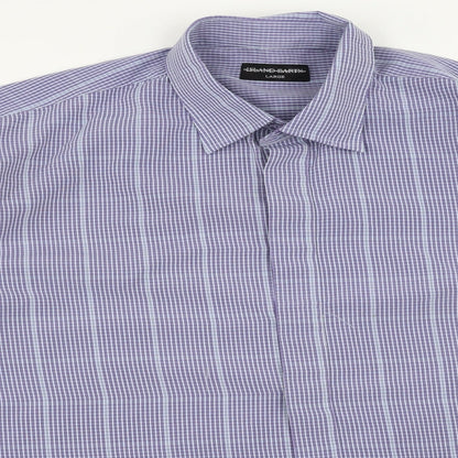 Mens UK Size L Island Earth Blue  Button-Up Long Sleeve Casual Shirt