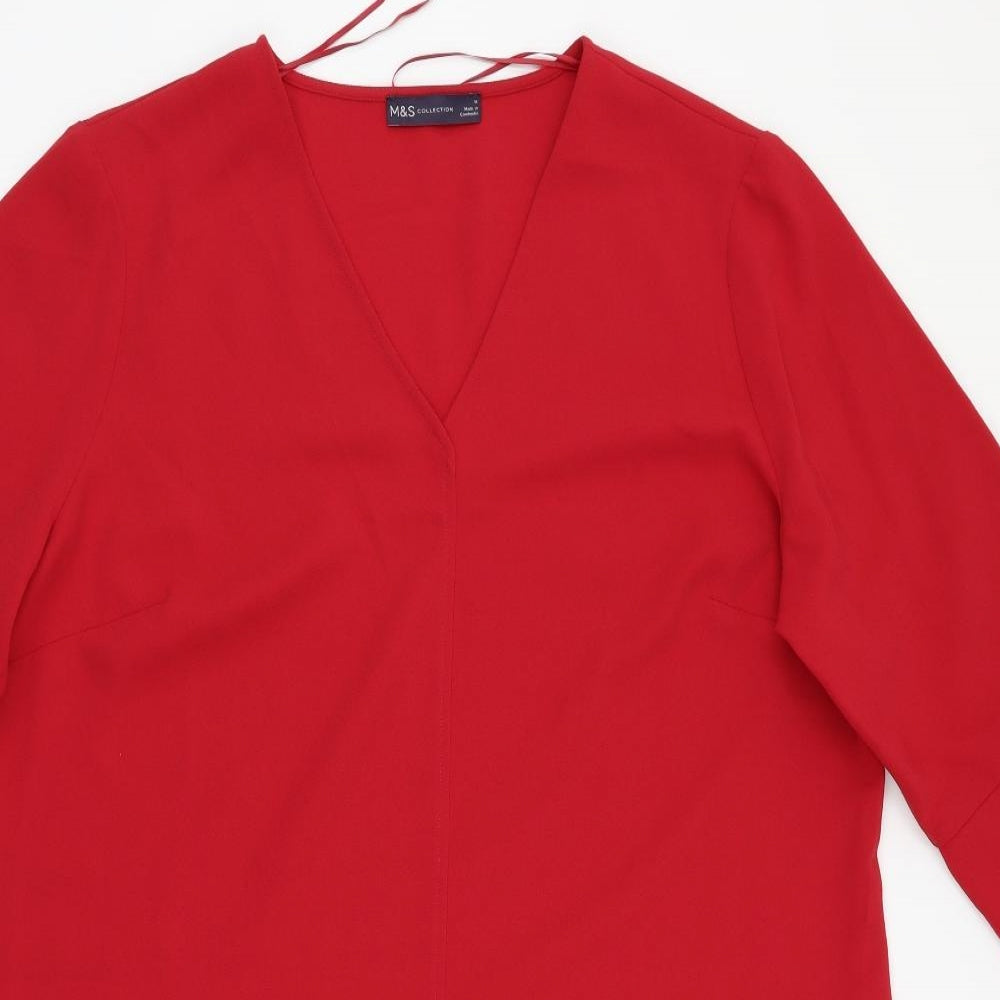Womens UK Size 18 M&S Red Basic Blouse