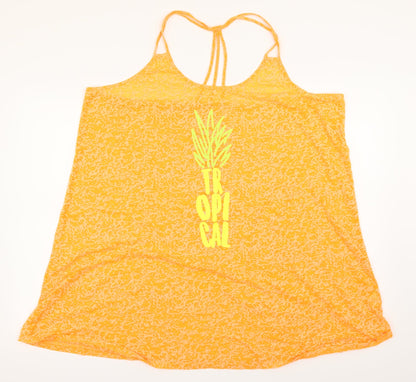 Matalan Womens Orange   Basic Tank Size XL  - Tropical
