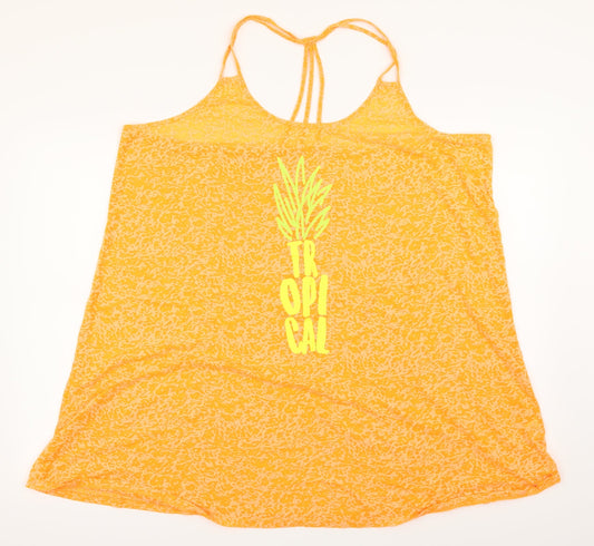 Matalan Womens Orange   Basic Tank Size XL  - Tropical