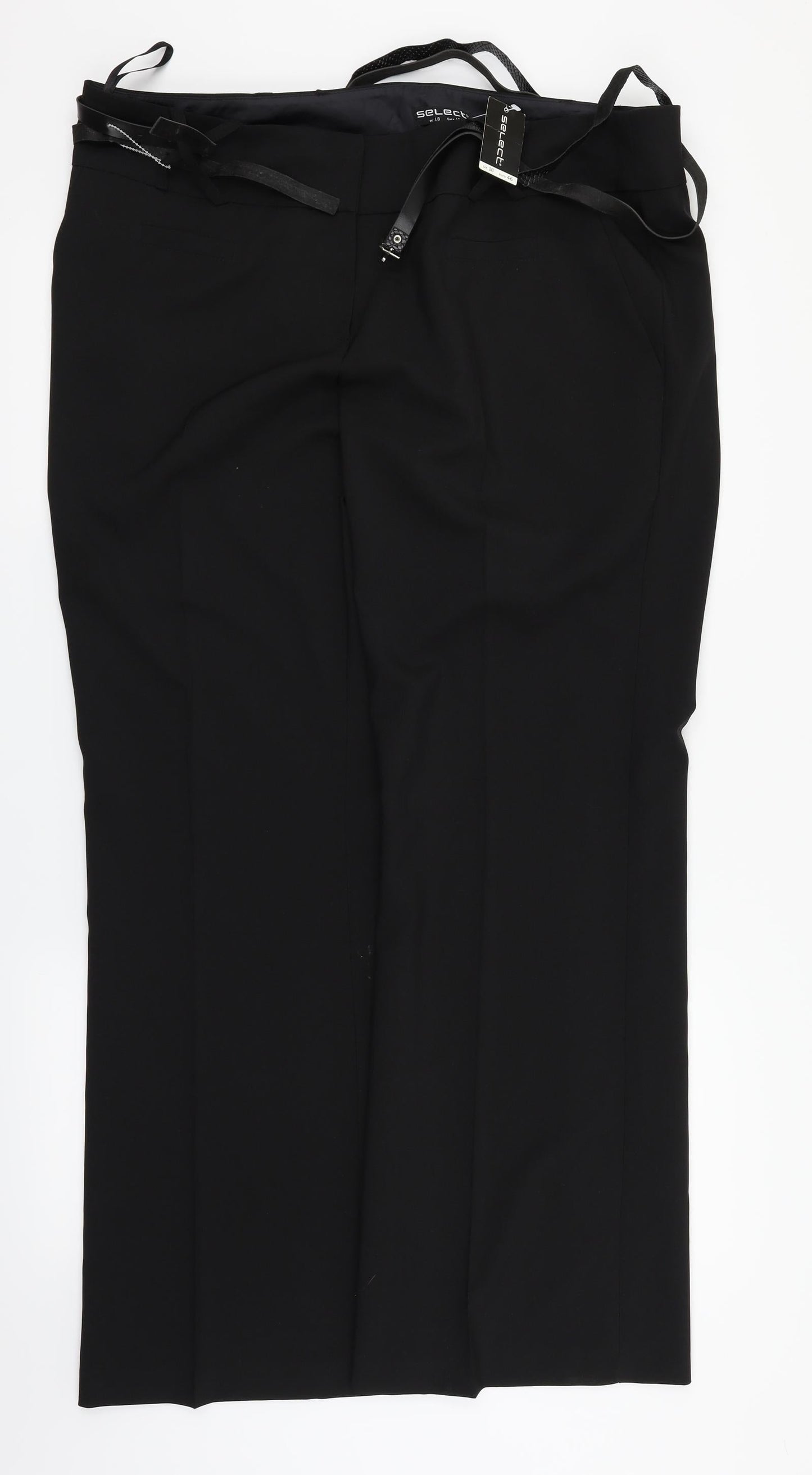 Womens UK Size 18 Select Regular Fit Dress Pants Black Trousers