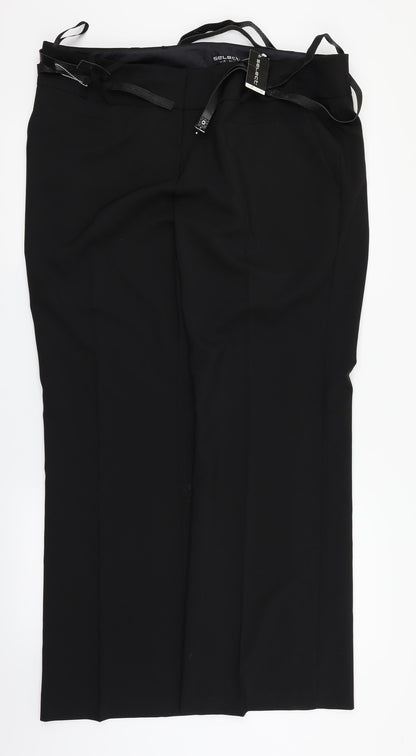 Womens UK Size 18 Select Regular Fit Dress Pants Black Trousers