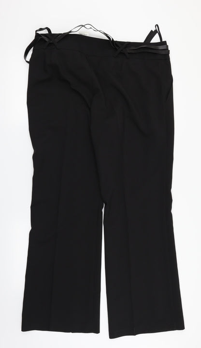 Womens UK Size 18 Select Regular Fit Dress Pants Black Trousers