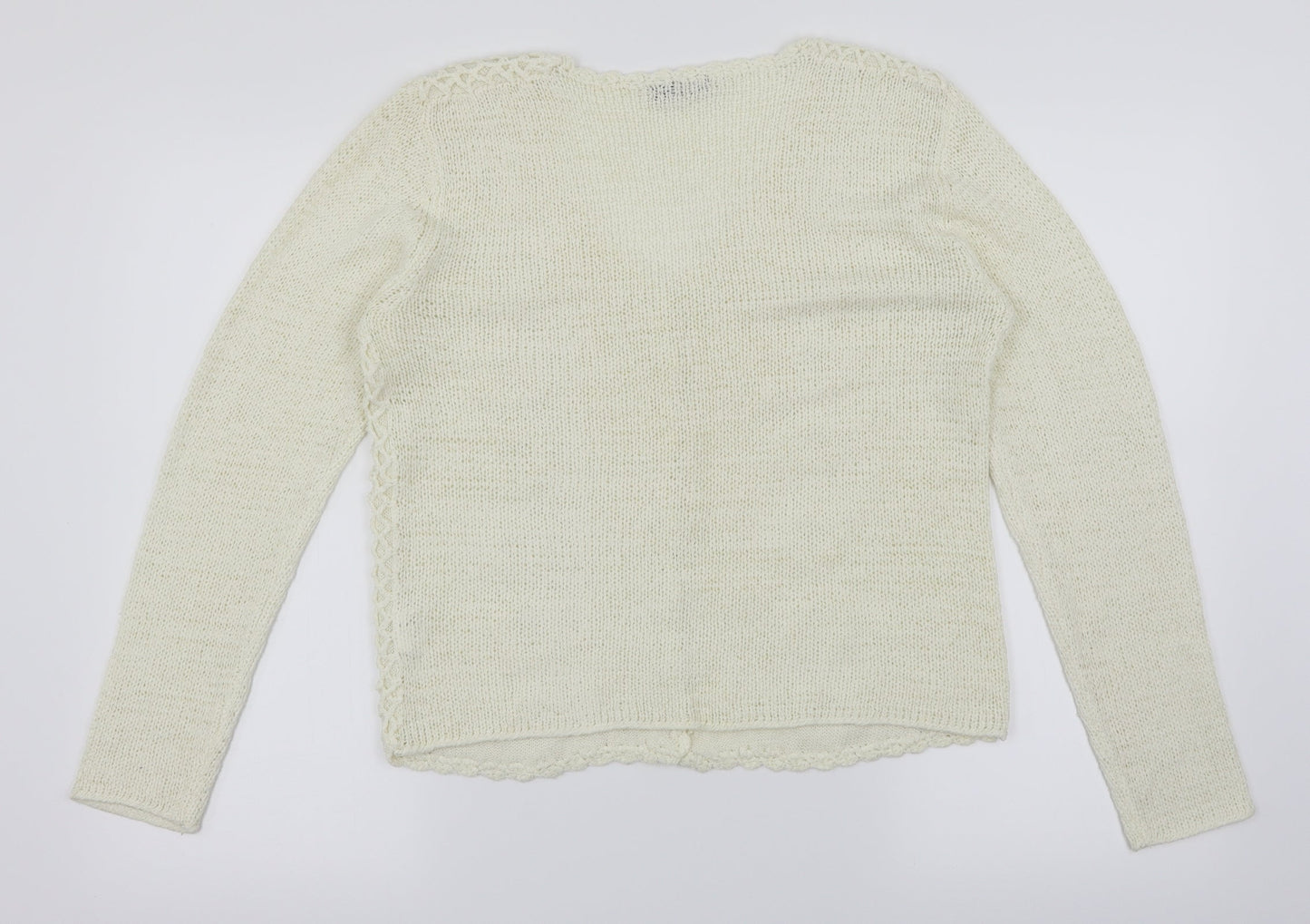 Runa Womens White   Cardigan Jumper Size L