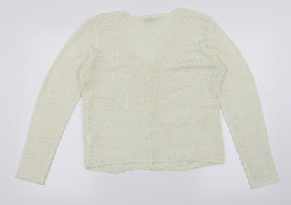 Runa Womens White   Cardigan Jumper Size L