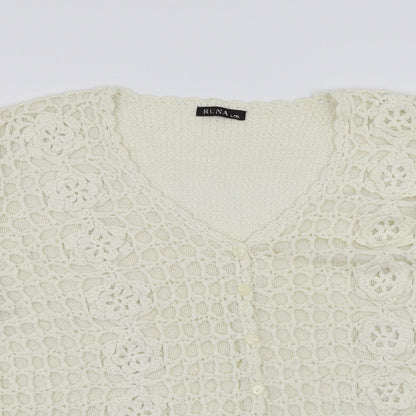 Runa Womens White   Cardigan Jumper Size L
