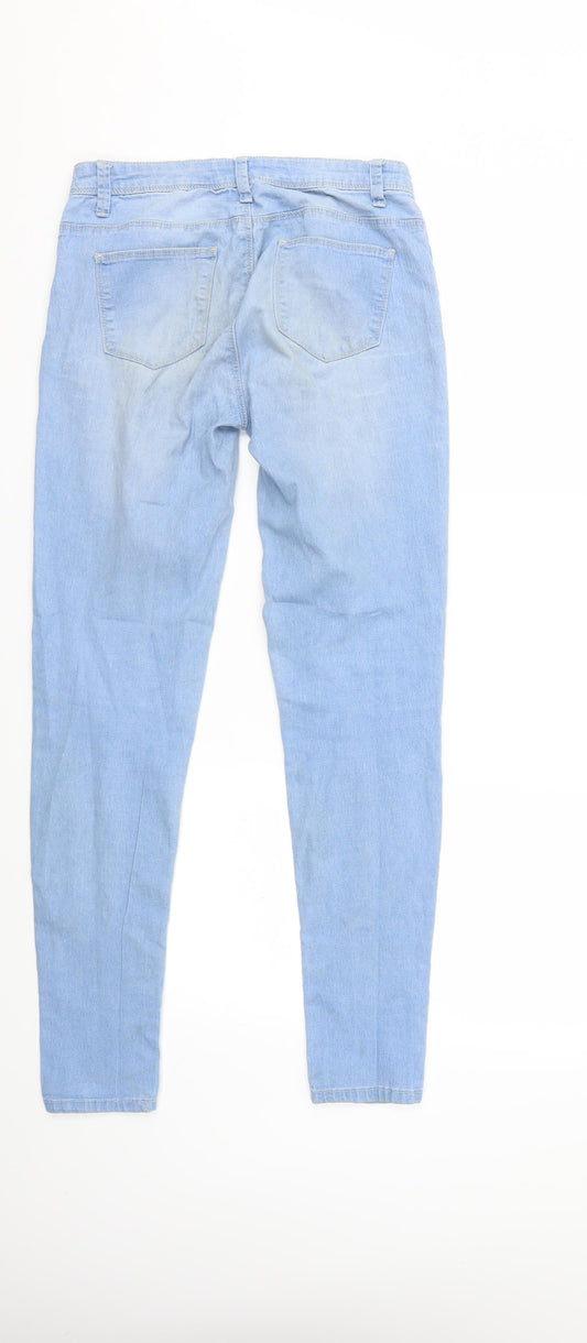 Denim & Co. Womens Blue  Denim Skinny Jeans Size 10 L29 in