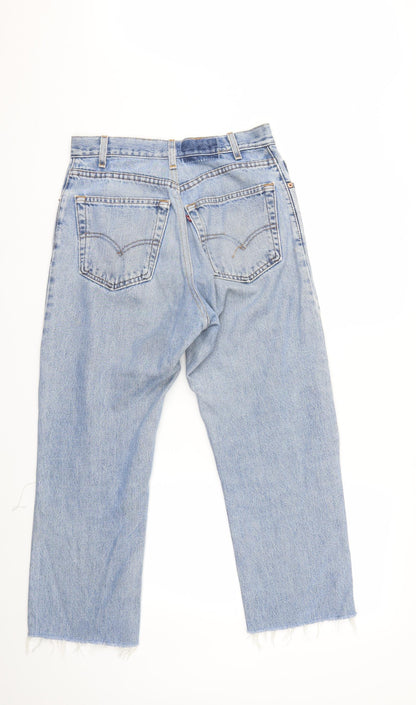 Womens UK Size 30 in Preworn Regular Fit Cropped Blue Jeans