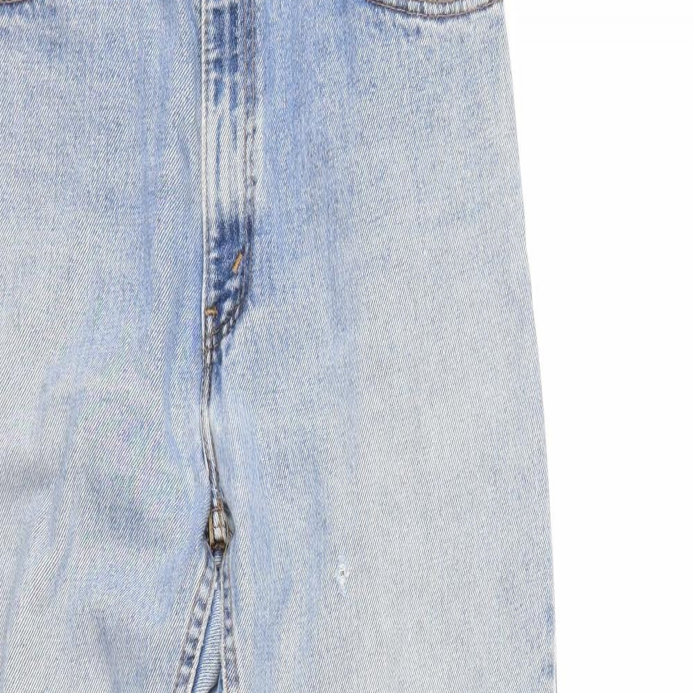 Womens UK Size 30 in Preworn Regular Fit Cropped Blue Jeans