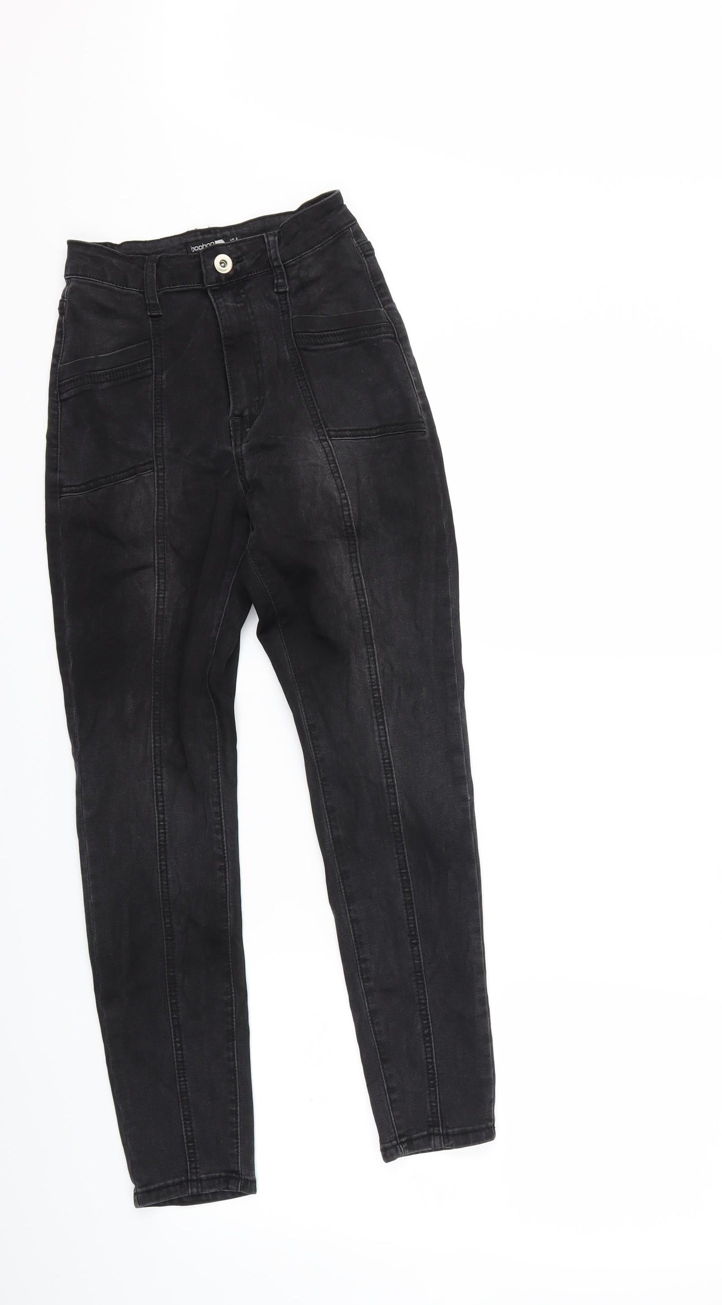 Boohoo Womens Black  Denim Skinny Jeans Size 8 L26 in