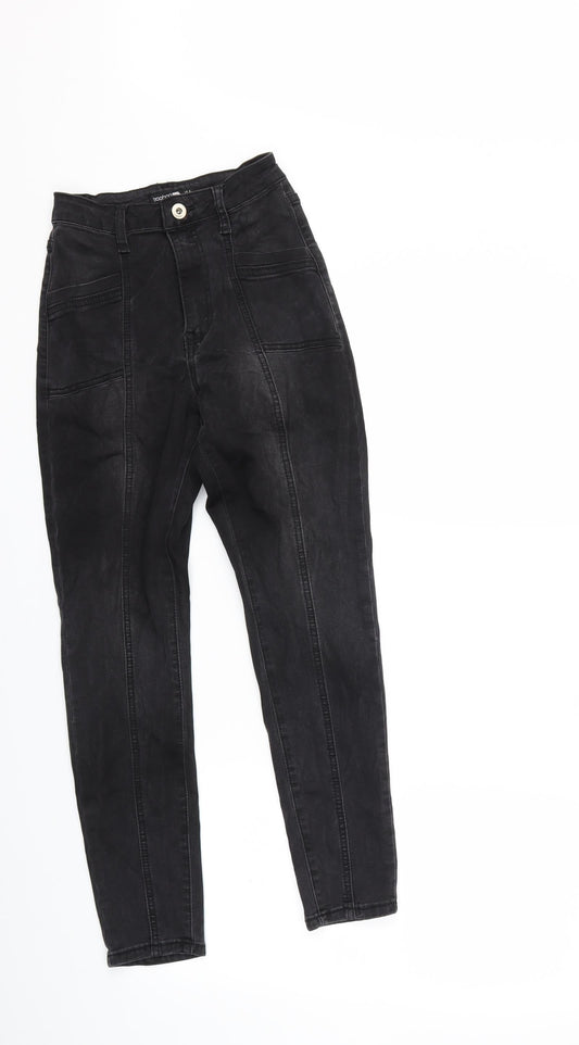 Boohoo Womens Black  Denim Skinny Jeans Size 8 L26 in
