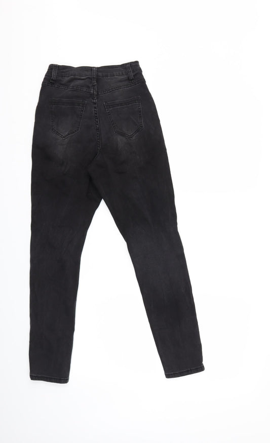 Boohoo Womens Black  Denim Skinny Jeans Size 8 L26 in