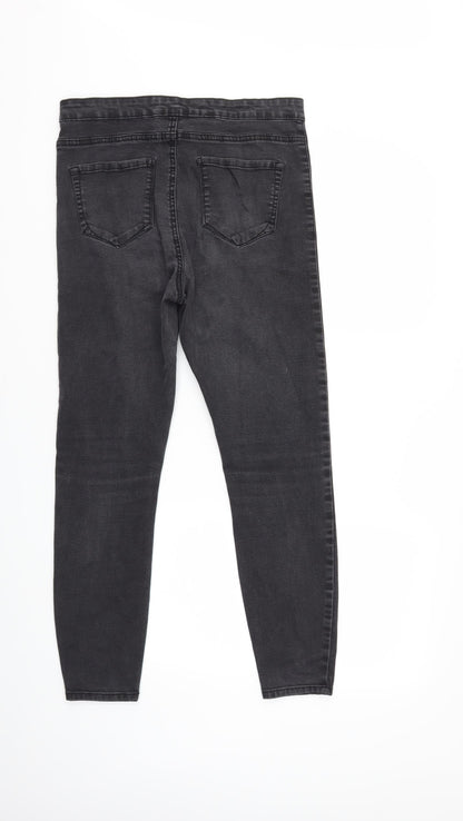 Denim & Co. Womens Grey  Denim Skinny Jeans Size 14 L26 in