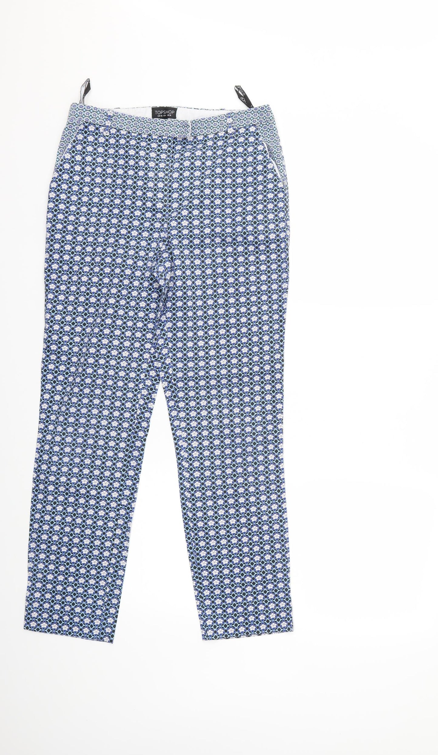 Womens UK Size 10 Topshop Regular Fit  Blue Trousers