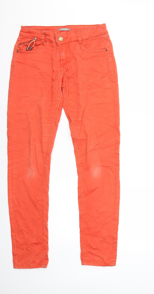 ORSAY Womens Orange  Denim Straight Jeans Size 30 in L31 in