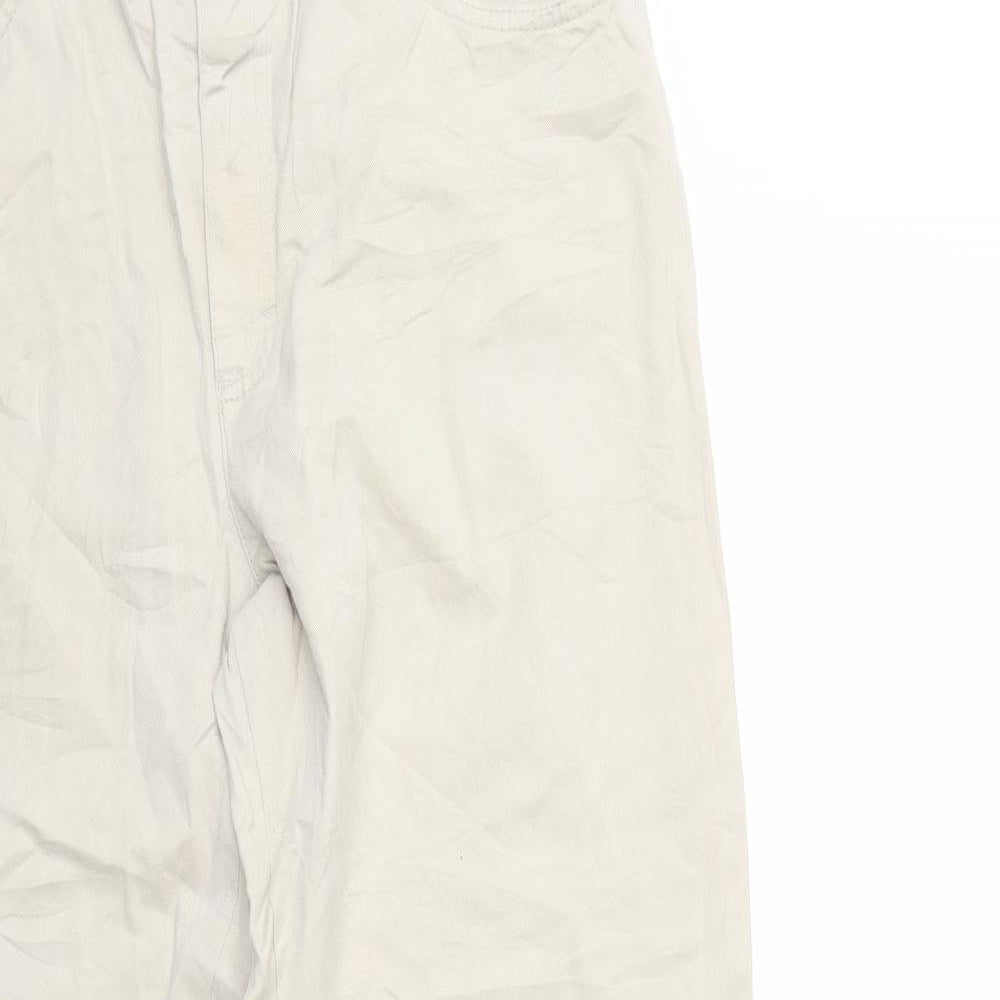 Womens UK Size 14 Preworn Regular Fit  Beige Trousers