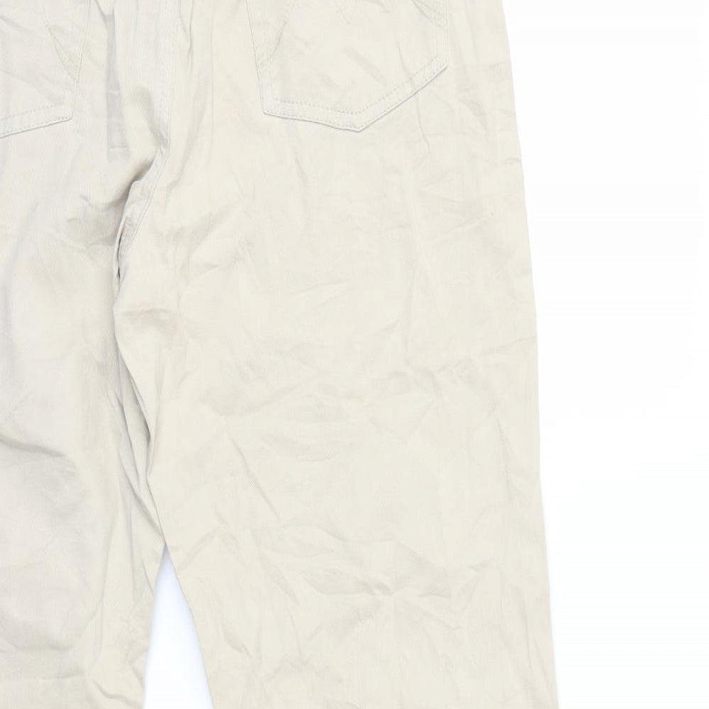 Womens UK Size 14 Preworn Regular Fit  Beige Trousers