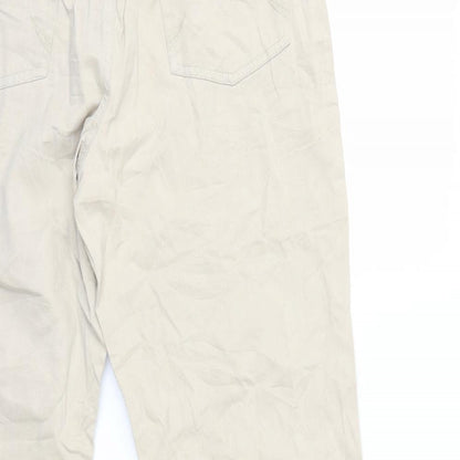 Womens UK Size 14 Preworn Regular Fit  Beige Trousers