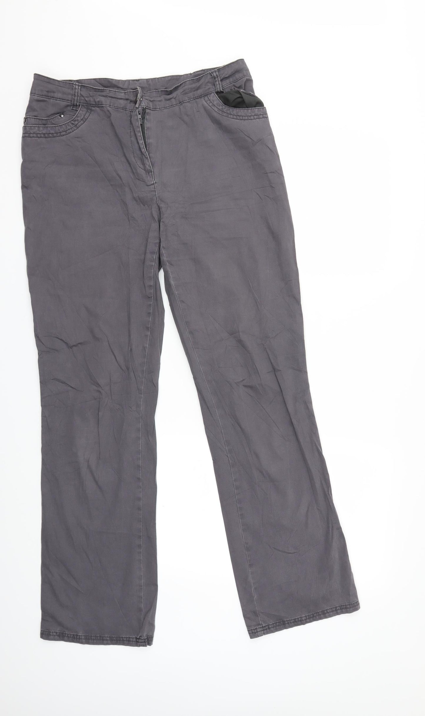 Womens UK Size 32 in Preworn Regular Fit  Grey Trousers