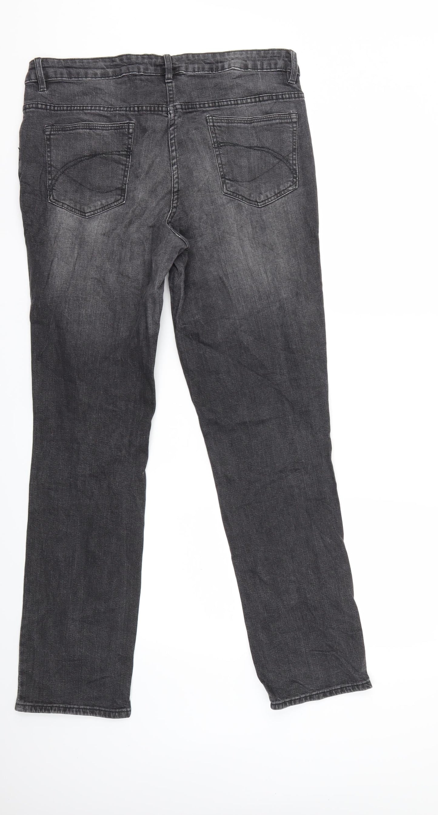 Womens UK Size 14 Blue Motion Regular Fit Straight Grey Jeans